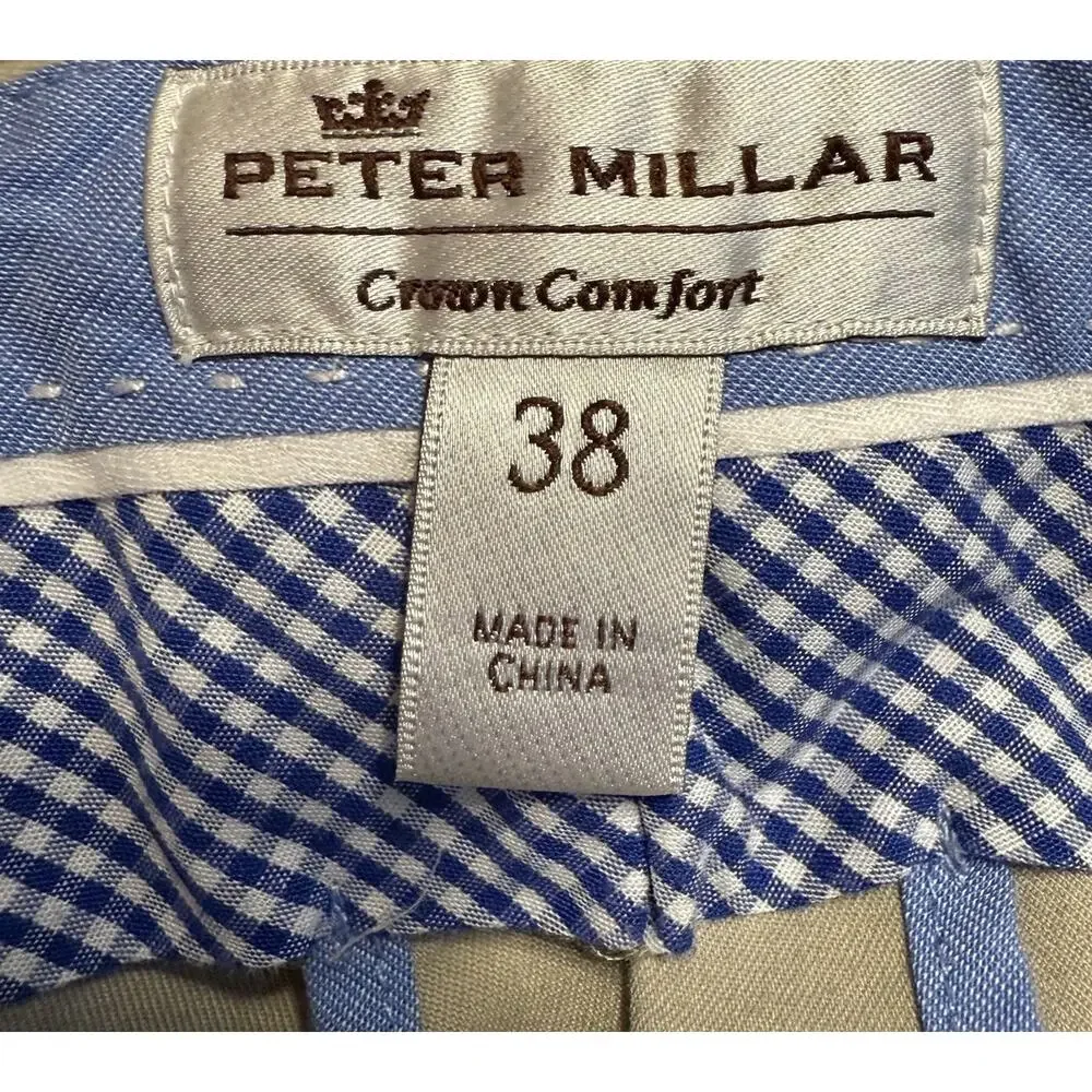 Peter Millar‎ Pants Crown Comfort 38x30 Beige Pleated Office Professional Golf